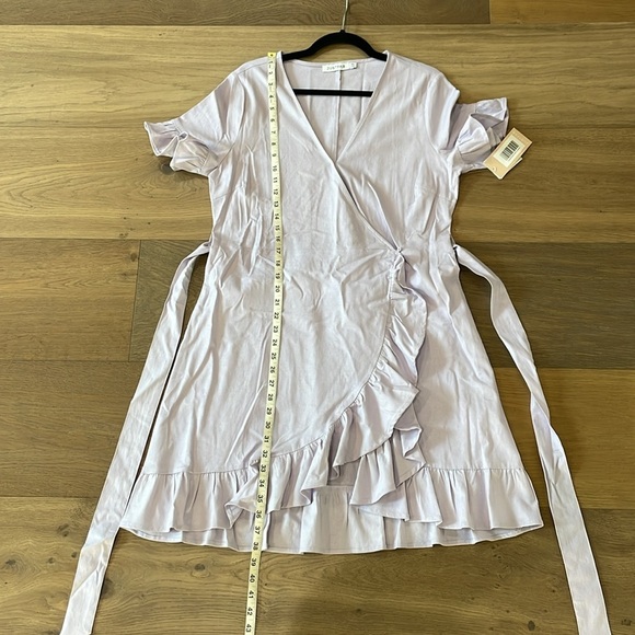 JUSTFAB Ruffle True Wrap Dress Linen Blend Size XXL NWT - Picture 12 of 14